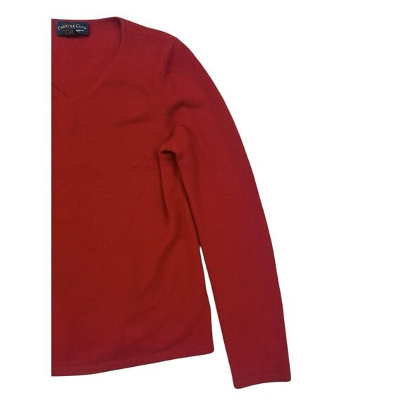 Charter Club Red 2 Ply Cashmere Long Sleeve Pullover Sweater Womens Medium - Picture 2 of 8